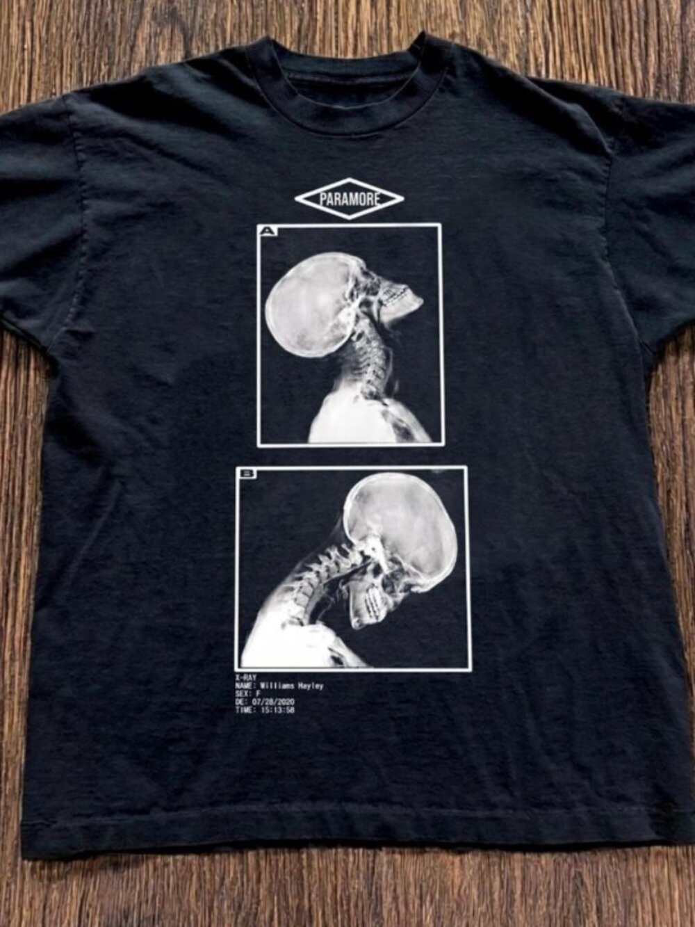 Black Paramore X-Ray Headbanger Hayley Williams Graphic Reprint Tee